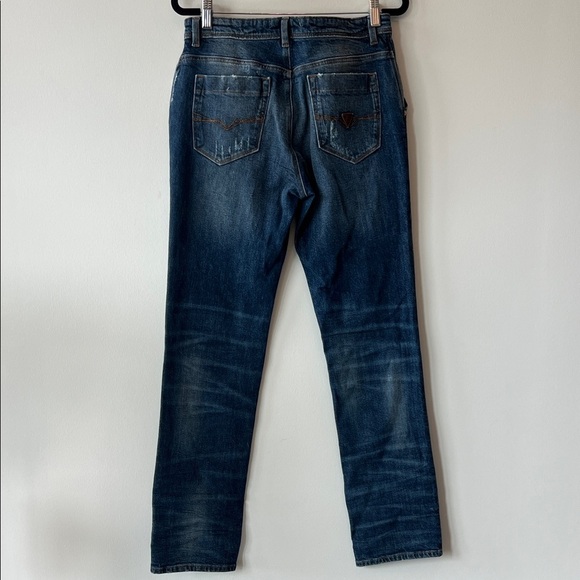 Guess Boy's Blue Distressed Straight Jeans - Picture 5 of 6
